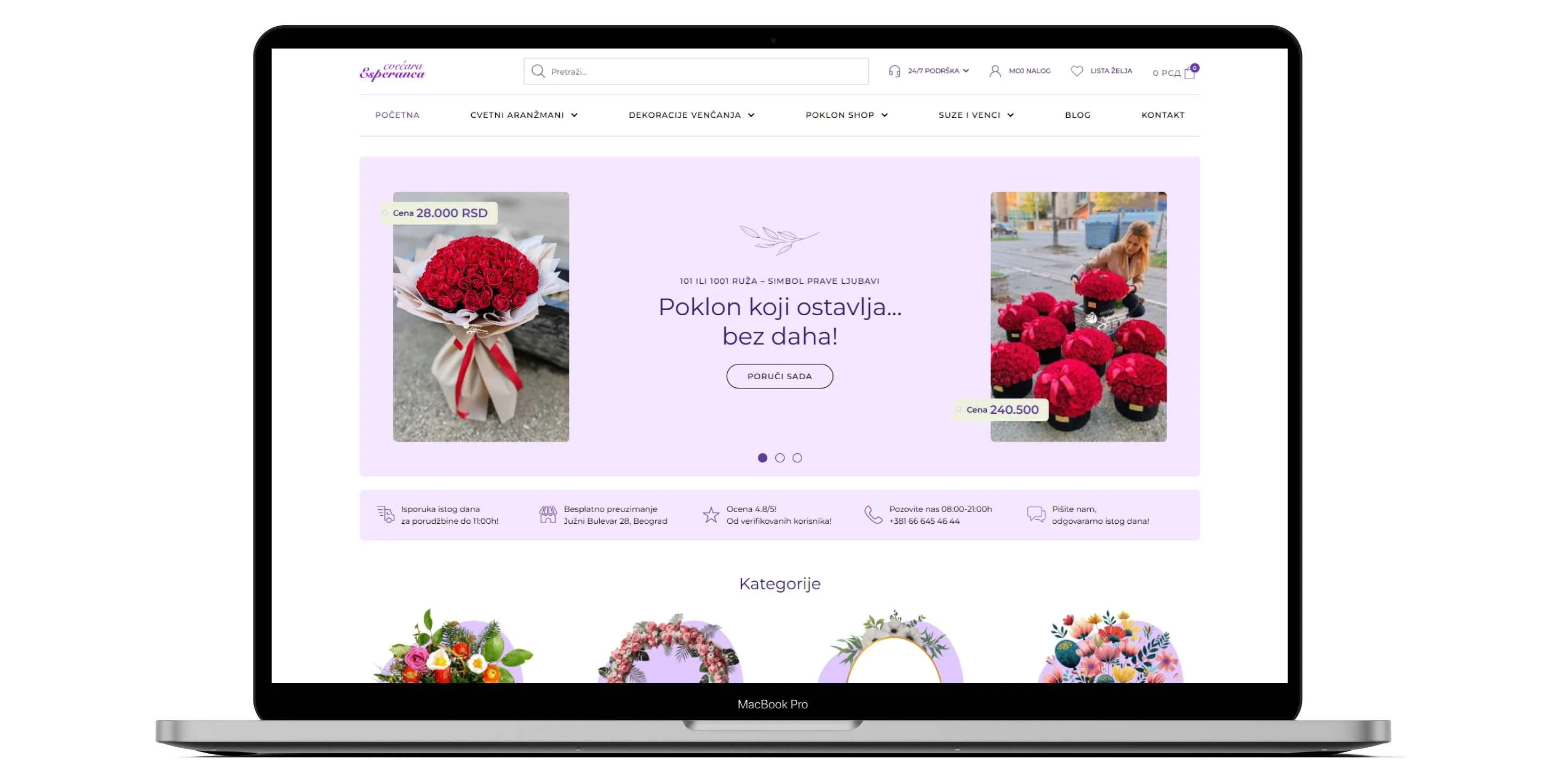 Cvećara Esperanca – E-commerce Web Platforma